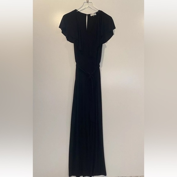 Neiman Marcus Black Stretch Jersey Knit Tie Belted Jumpsuit Womens Large (593) - Picture 1 of 5